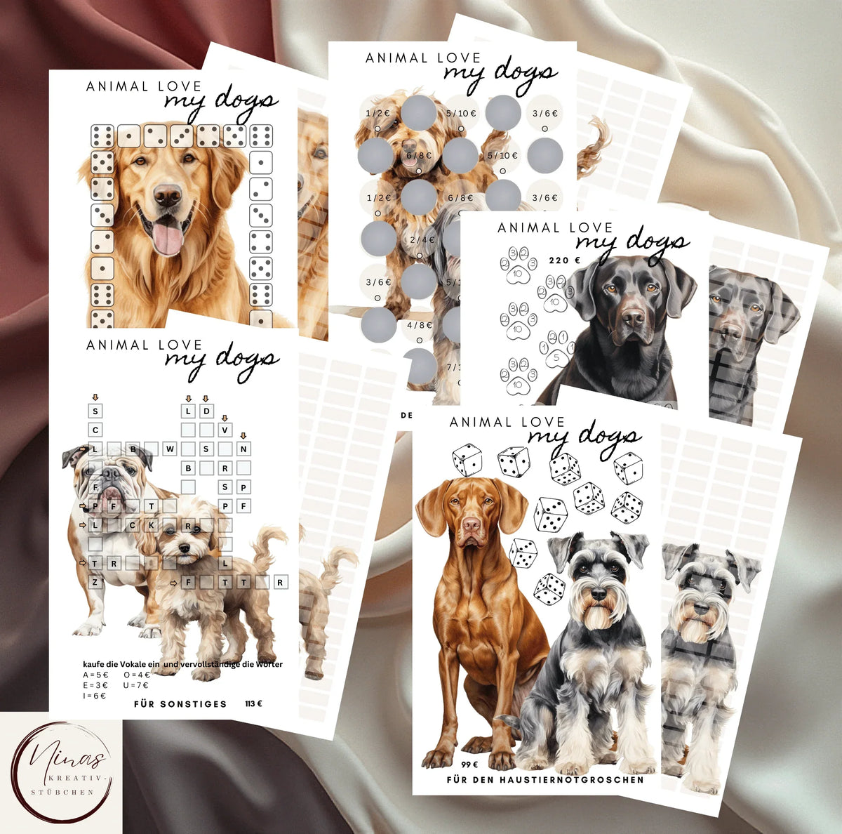 Animal love my dogs- das Sparset für Hunde – Dein perfekter Begleiter für tierische Finanzen - Nina's Kreativstübchen