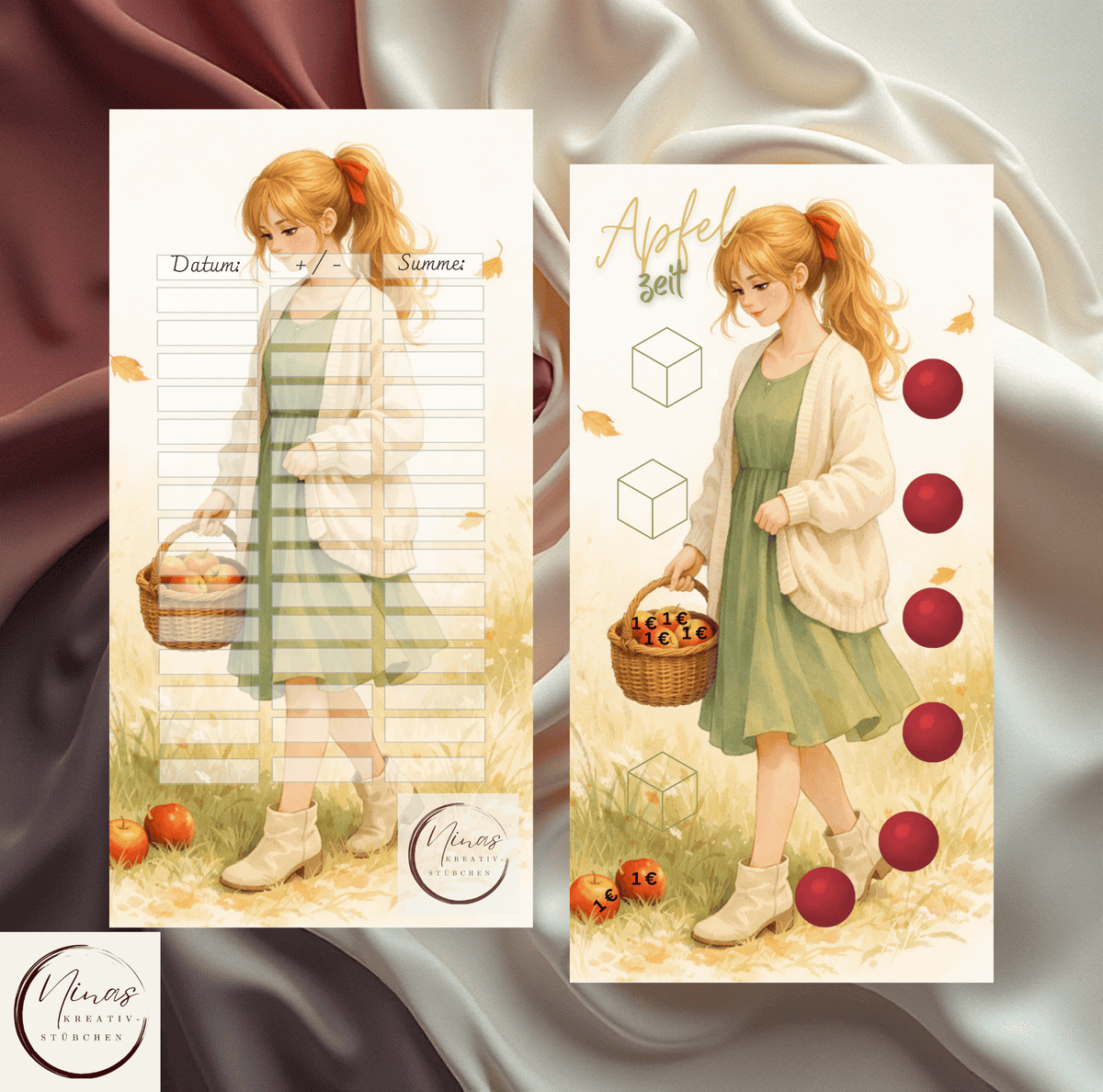Apfelzeit – Herbst Sparchallenge zum rubbeln & Würfeln - Nina's Kreativstübchen
