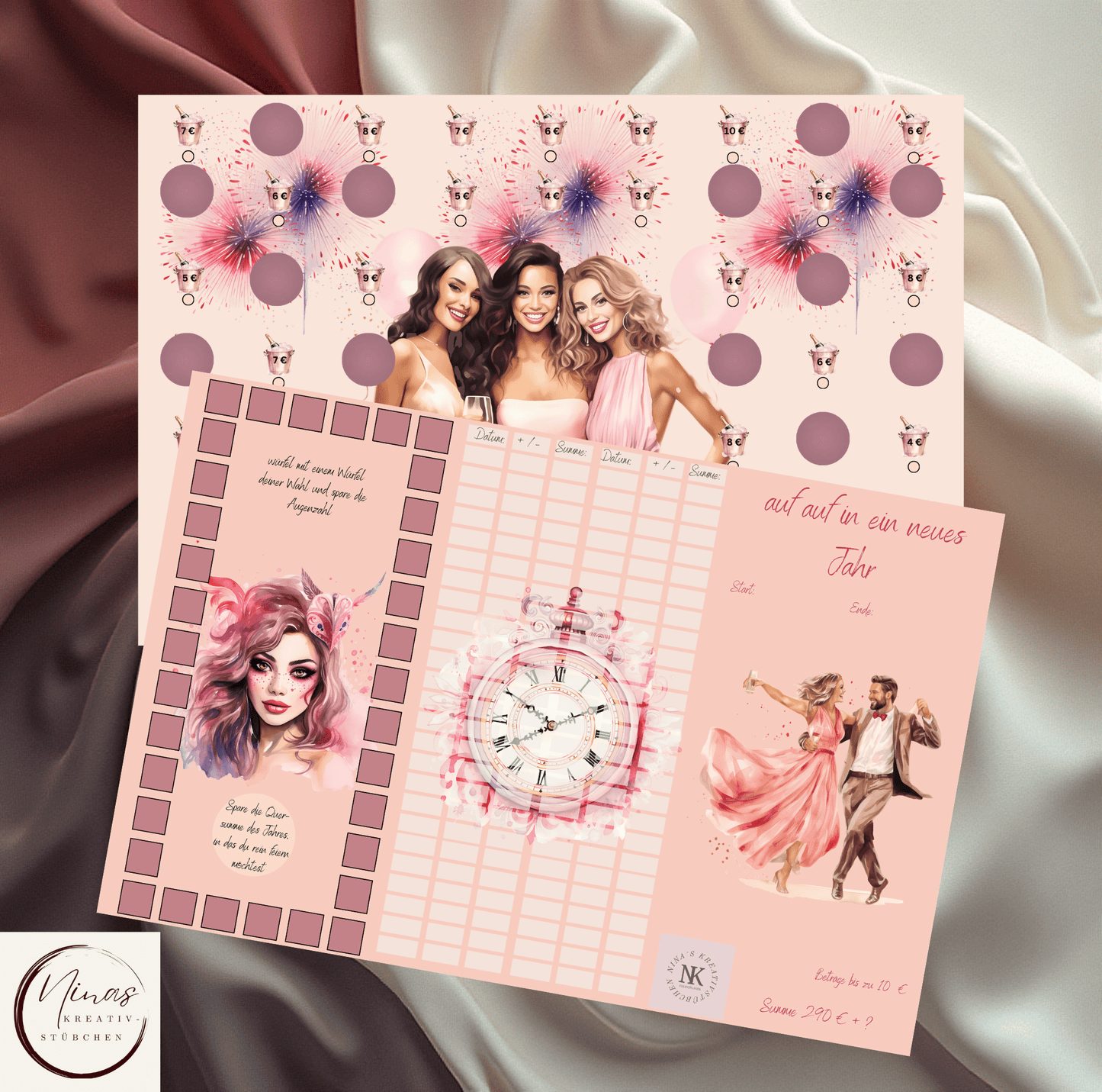 auf auf in ein neues Jahr I A6 I 3er Klappkarte - Nina's Kreativstübchen