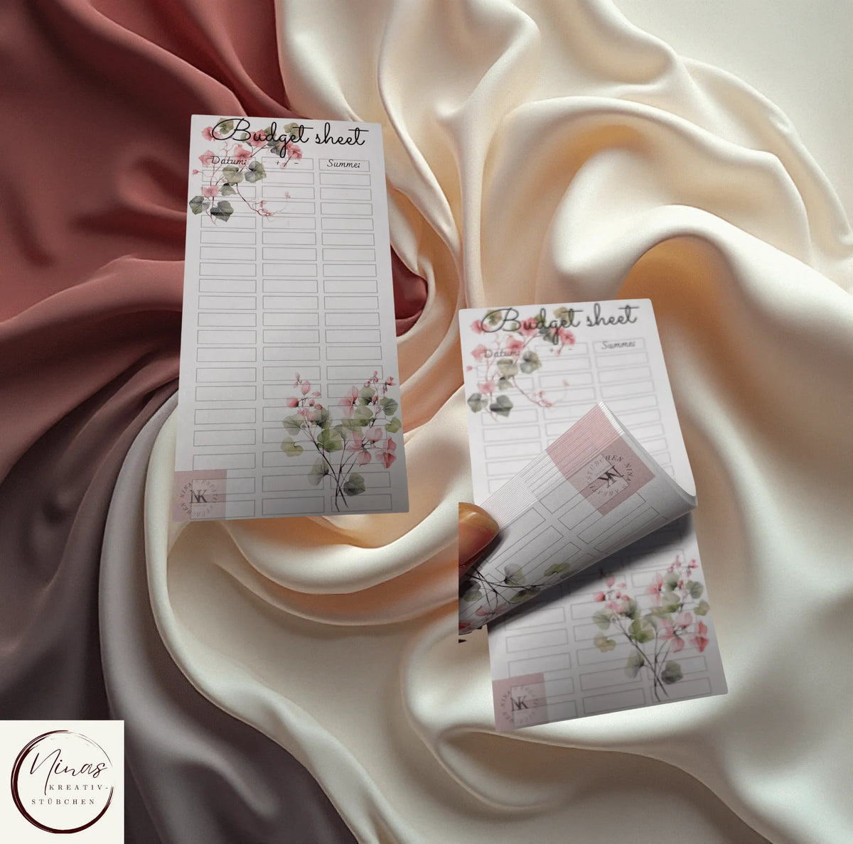 Budget Sheet Block A6 von Nina's Kreativstübchen in Umschlagmethode, für sparen und Sparchallenge auf Stoff