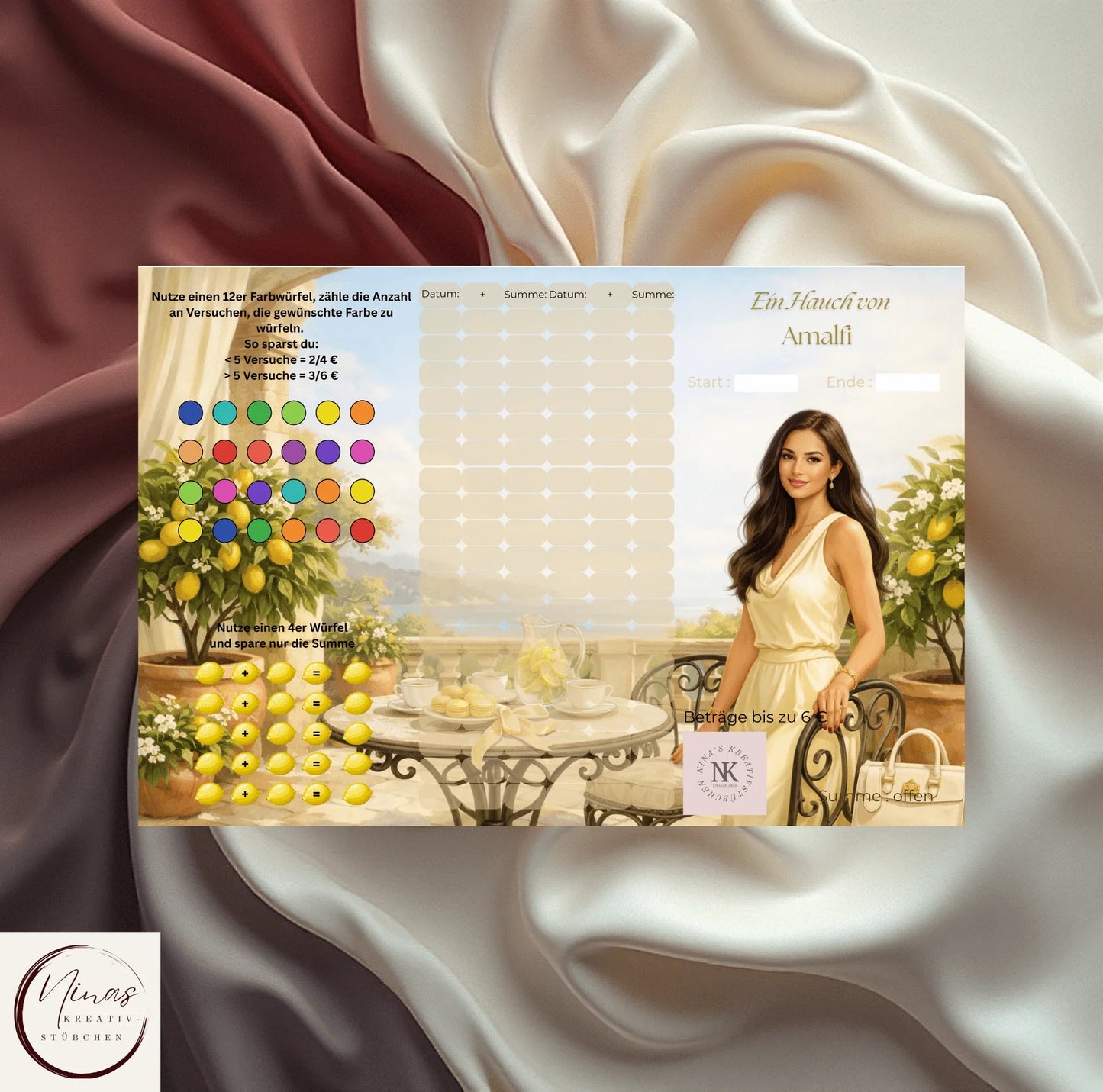 Ein Hauch von Amalfi – Sparchallenge für flexibles Sparen mit kleinen Beträgen - Nina's Kreativstübchen