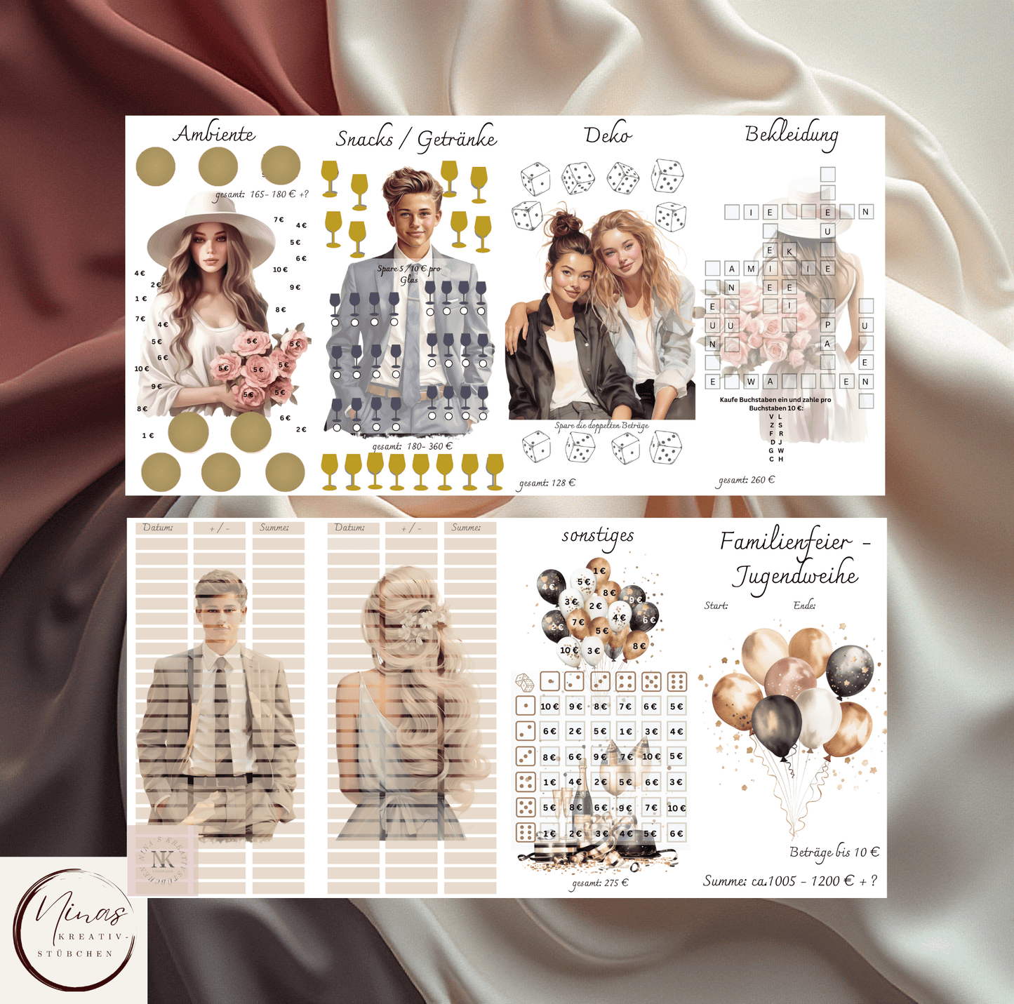 Familienfeier - Jugendweihe I A6 I 4er Klappkarte - Nina's Kreativstübchen