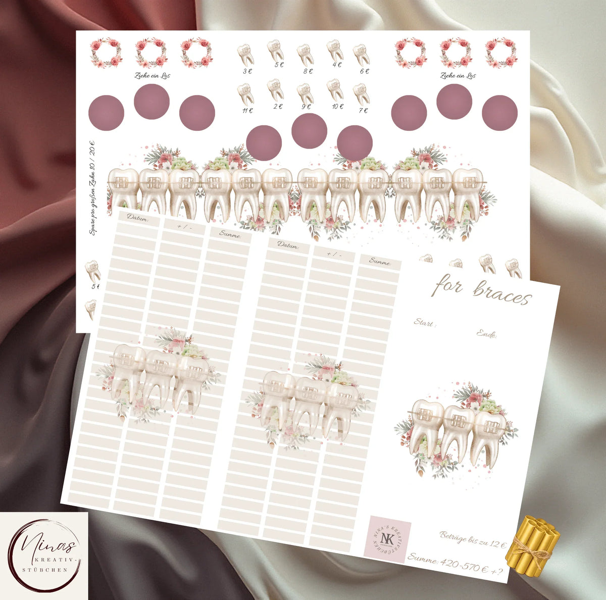for braces – Zahnspange Sparchallenge für kieferorthopädische Kosten - Nina's Kreativstübchen