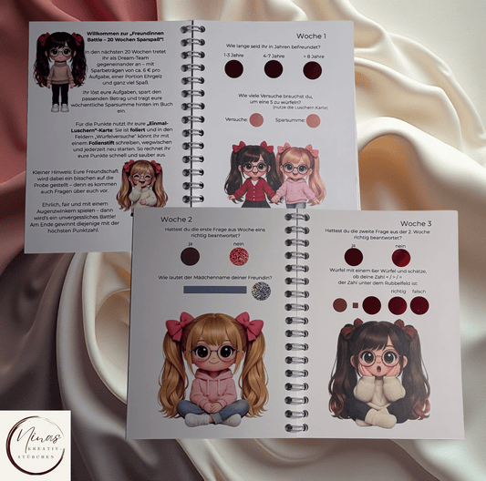Freundinnen Battle I A6 I 24 Seiten I Sparbuch - Nina's Kreativstübchen