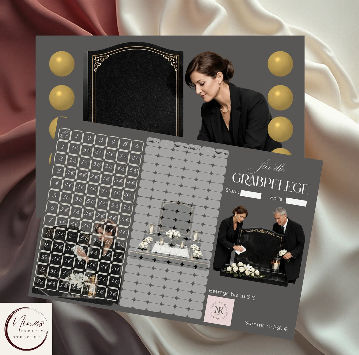 für die Grabpflege – Sparchallenge für Blumen, Kerzen & laufende Grabkosten - Nina's Kreativstübchen