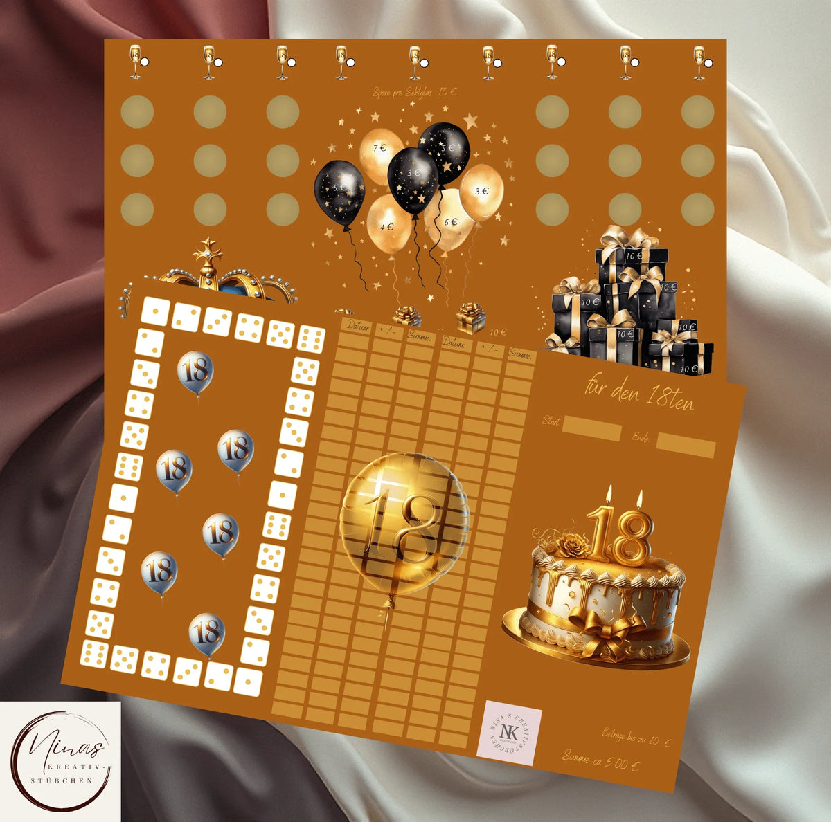 für den 18. Geburtstag-Sparchallenge für Party, Geschenk & Führerschein - Nina's Kreativstübchen