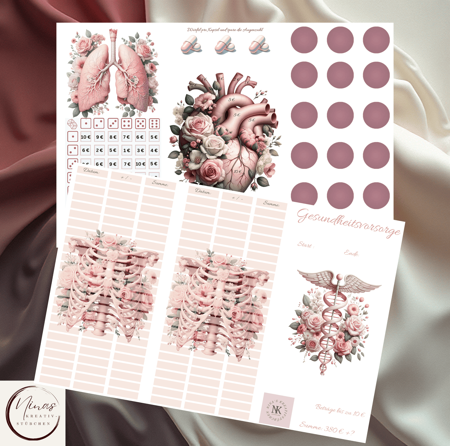 Gesundheitsvorsorge I A6 I 3er Klappkarte - Nina's Kreativstübchen