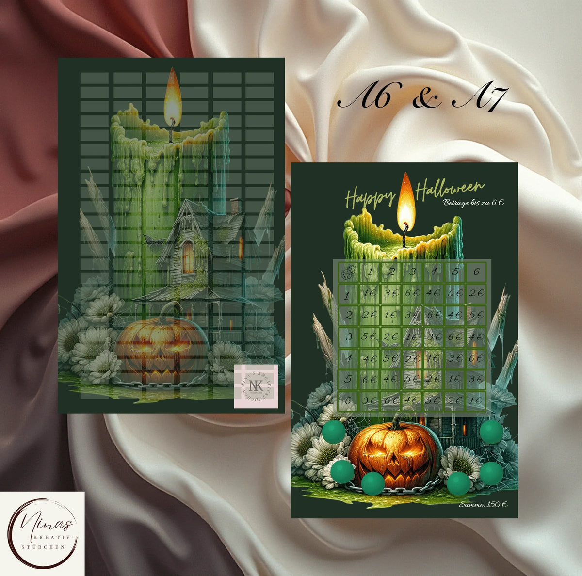 Happy Halloween Sparchallenge für A6A7 von Nina's Kreativstübchen, Umschlagmethode zum sparen und Budgeting