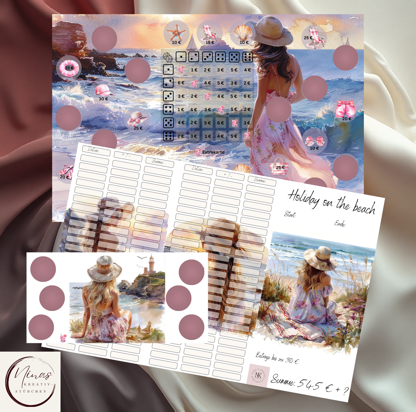 Holiday on the Beach I A6 I 3er Klappkarte - Nina's Kreativstübchen