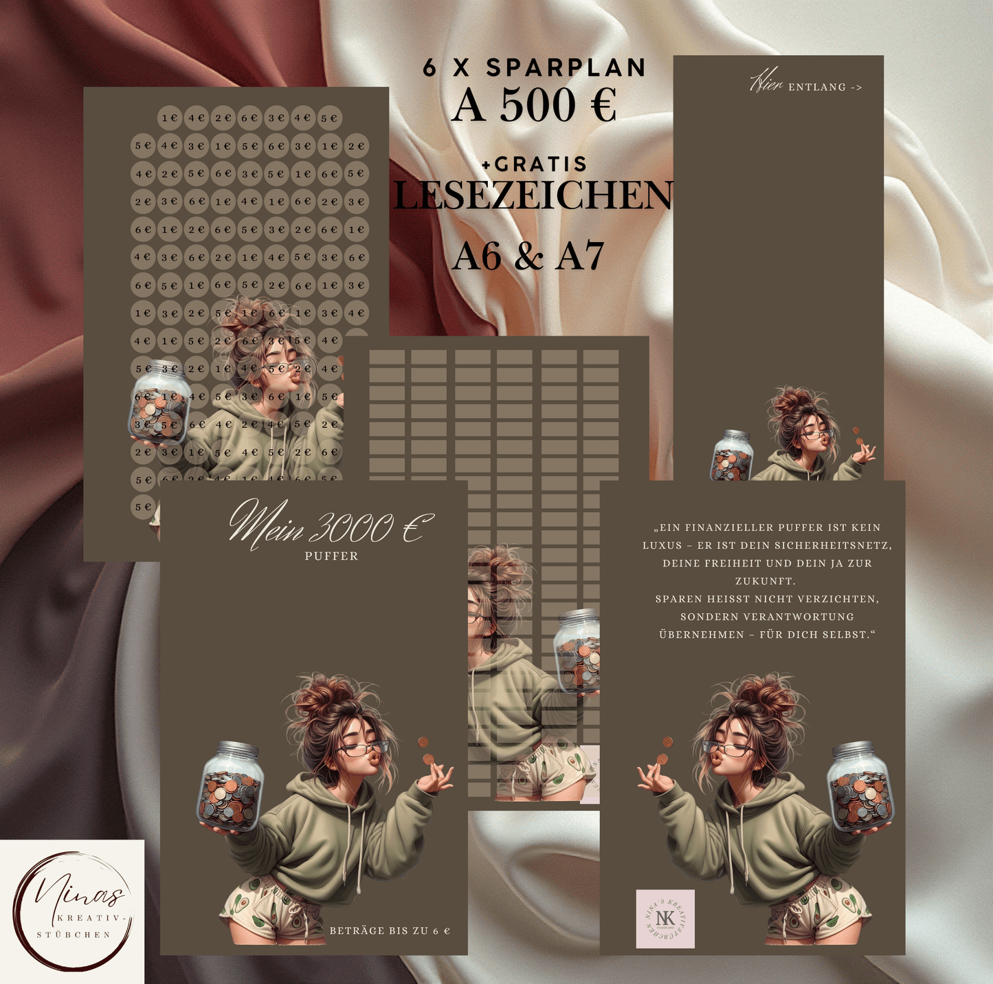Mein 3000 Euro Puffer I 3000 € I 3000 Euro I A6 I A7 I Bundle I Set I Einheftchallenge - Nina's Kreativstübchen