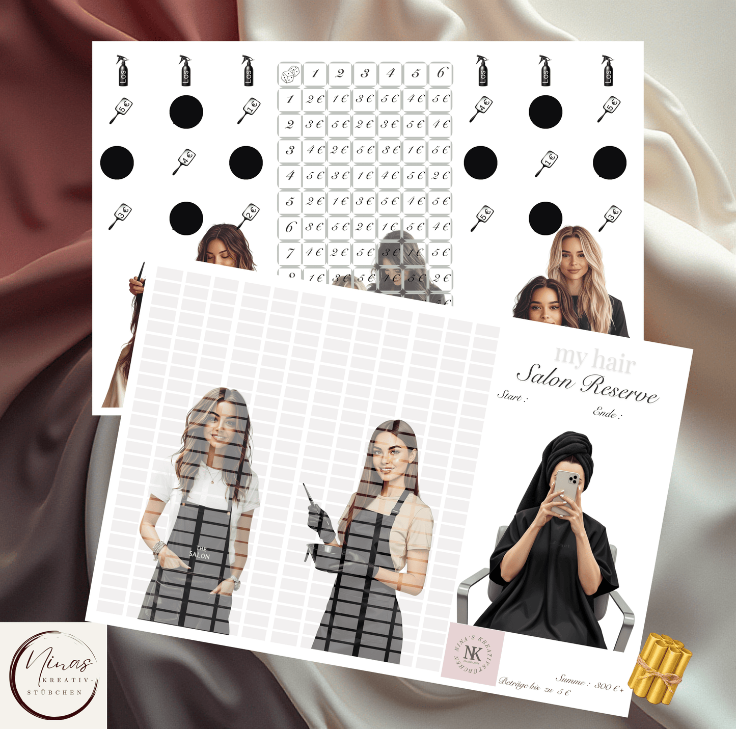 my Hair Salon Reserve I A6 I 3er Klappkarte - Nina's Kreativstübchen