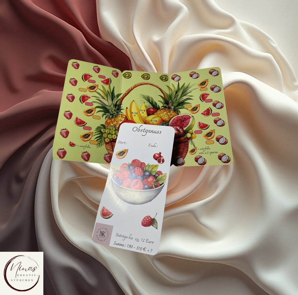 Obstgenuss – Sparchallenge mit Rubbeln, Würfeln & Abstreichen - Nina's Kreativstübchen