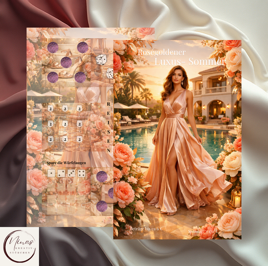 Roségoldener Luxus - Sommer I A6 I Einheftchallenge I glanz foliert - Nina's Kreativstübchen
