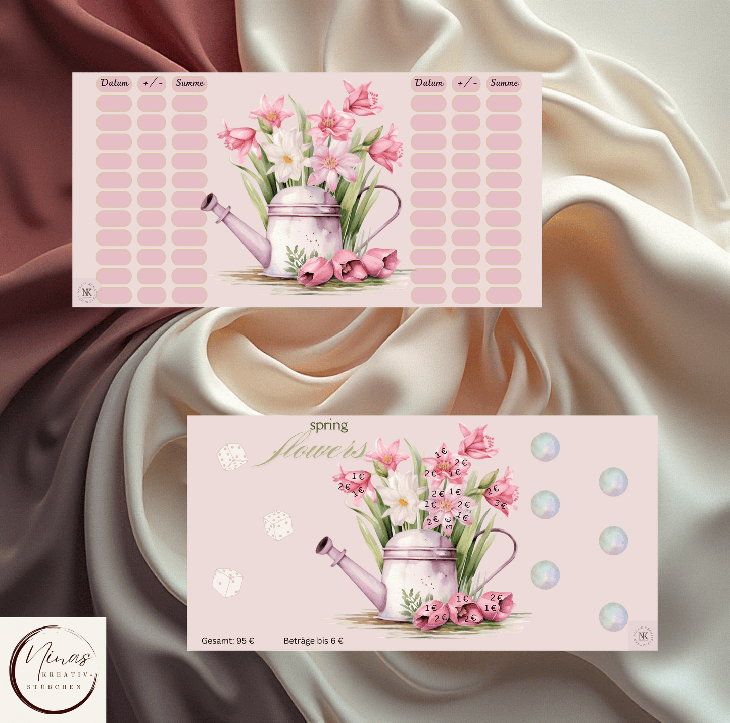 spring flowers I A6 I 1er Challenge - Nina's Kreativstübchen