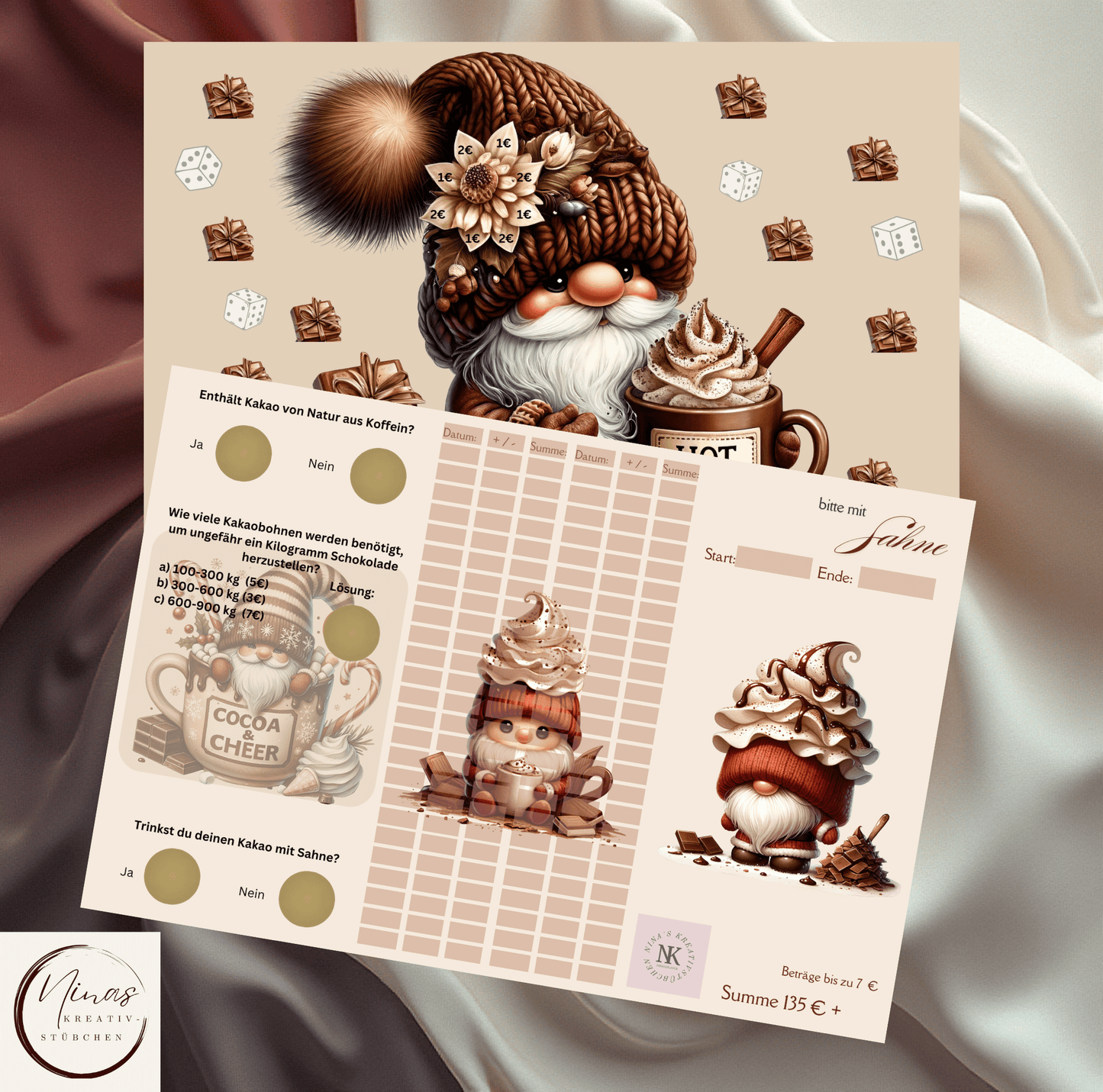 Türchen Nr. 3 I bitte mit Sahne I A6 I 3er Klappkarte - Nina's Kreativstübchen