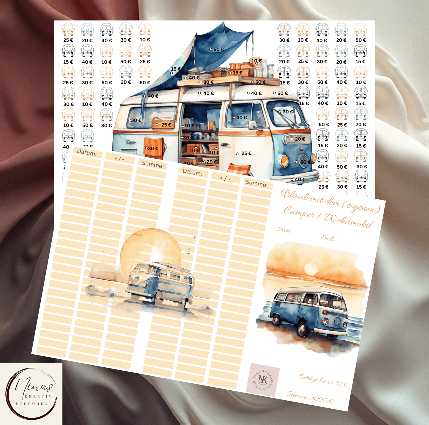 Urlaub mit dem Camper I A6 I 3er Klappkarte - Nina's Kreativstübchen