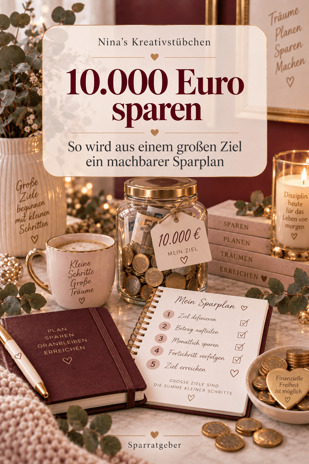 10.000 Euro sparen: So wird aus einem großen Ziel ein machbarer Sparplan - Nina's Kreativstübchen