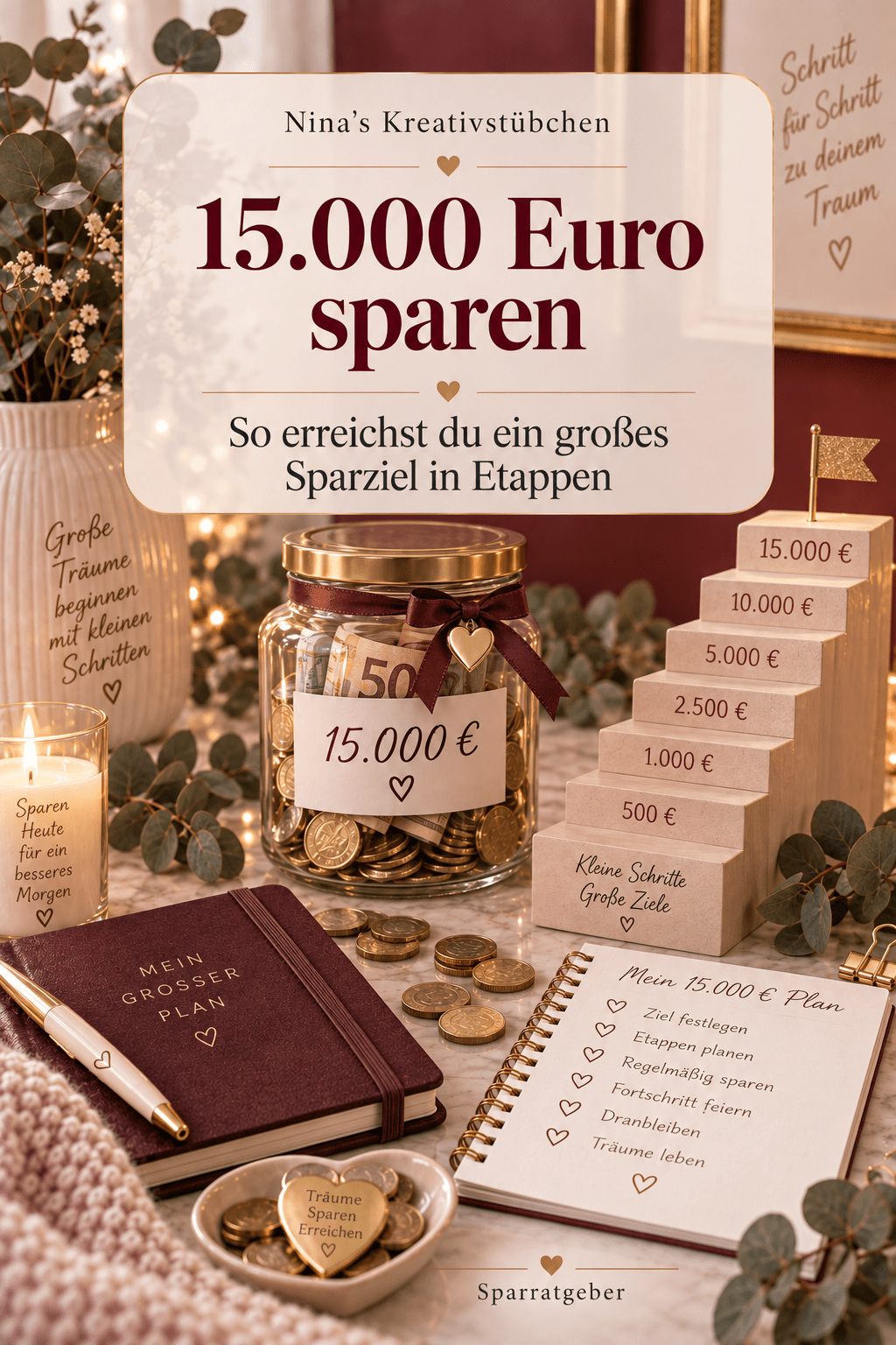 15.000 Euro sparen: So erreichst du ein großes Sparziel in Etappen - Nina's Kreativstübchen
