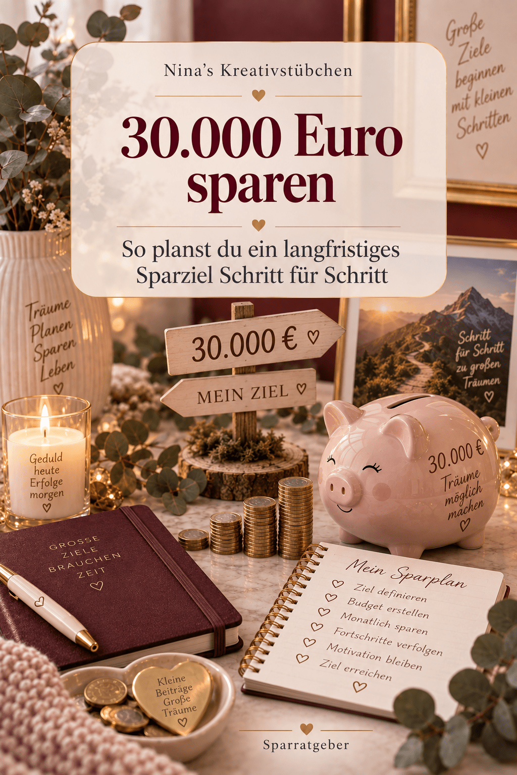 30.000 Euro sparen: So planst du ein langfristiges Sparziel Schritt für Schritt - Nina's Kreativstübchen