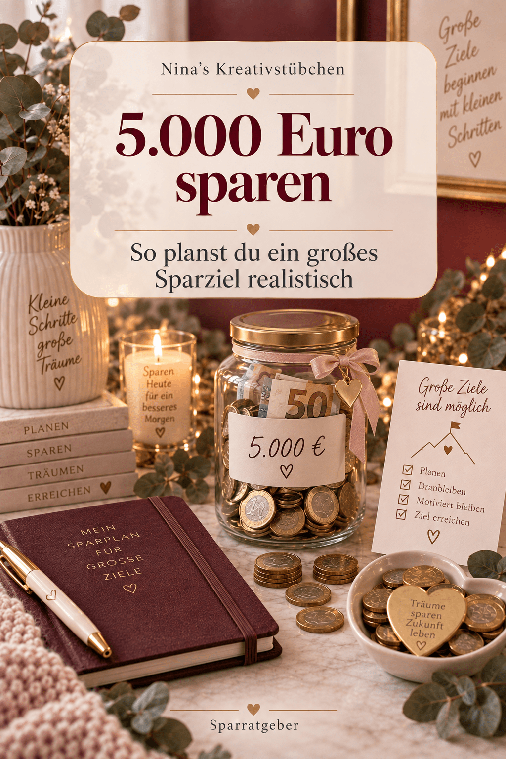 5.000 Euro sparen: So planst du ein großes Sparziel realistisch - Nina's Kreativstübchen