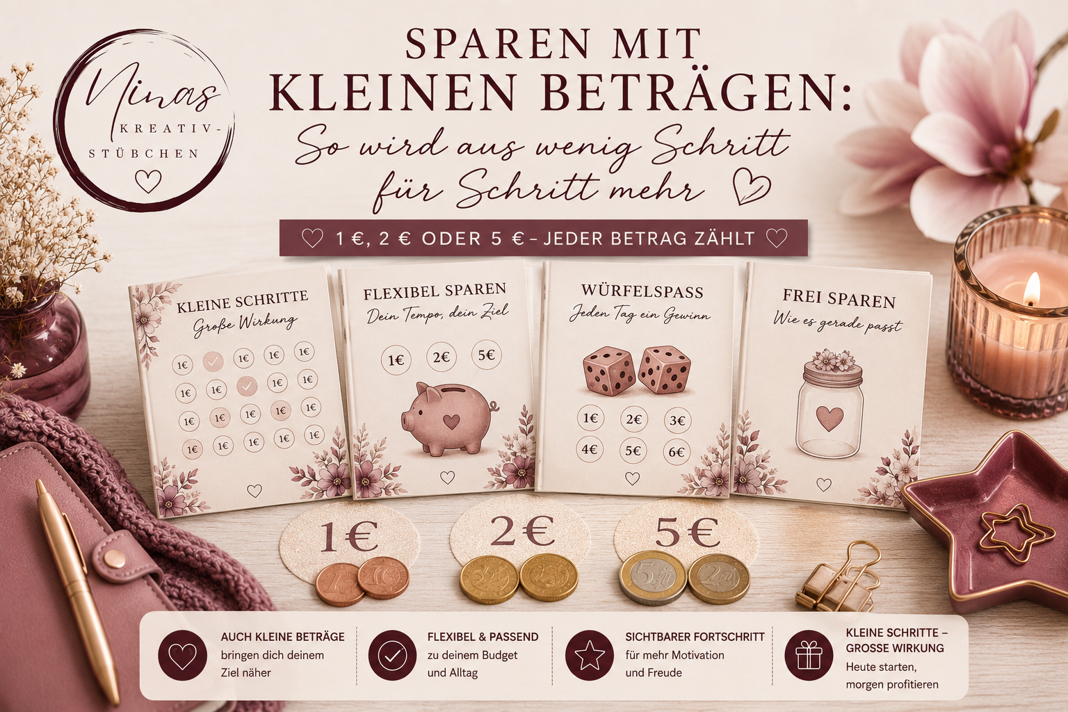 Sparen mit kleinen Beträgen: So wird aus 1 €, 2 € oder 5 € Schritt für Schritt mehr