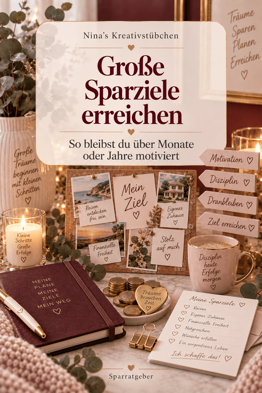 Große Sparziele erreichen: So bleibst du über Monate oder Jahre motiviert - Nina's Kreativstübchen