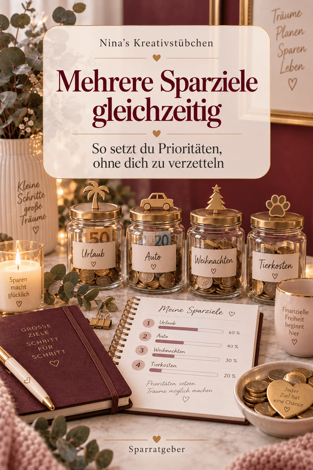 Mehrere Sparziele gleichzeitig: So setzt du Prioritäten, ohne dich zu verzetteln - Nina's Kreativstübchen
