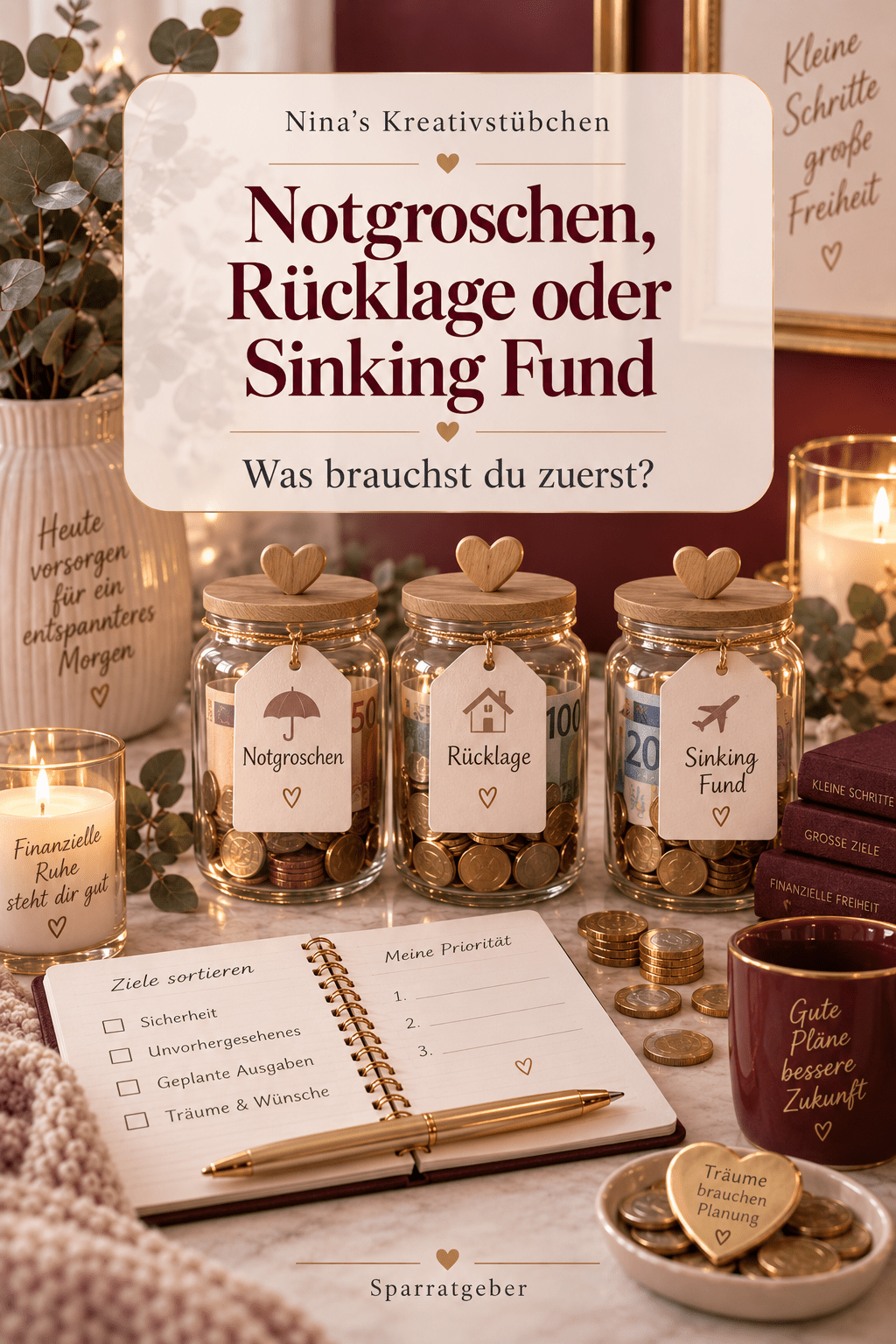 Notgroschen, Rücklage oder Sinking Fund – was brauchst du zuerst? - Nina's Kreativstübchen