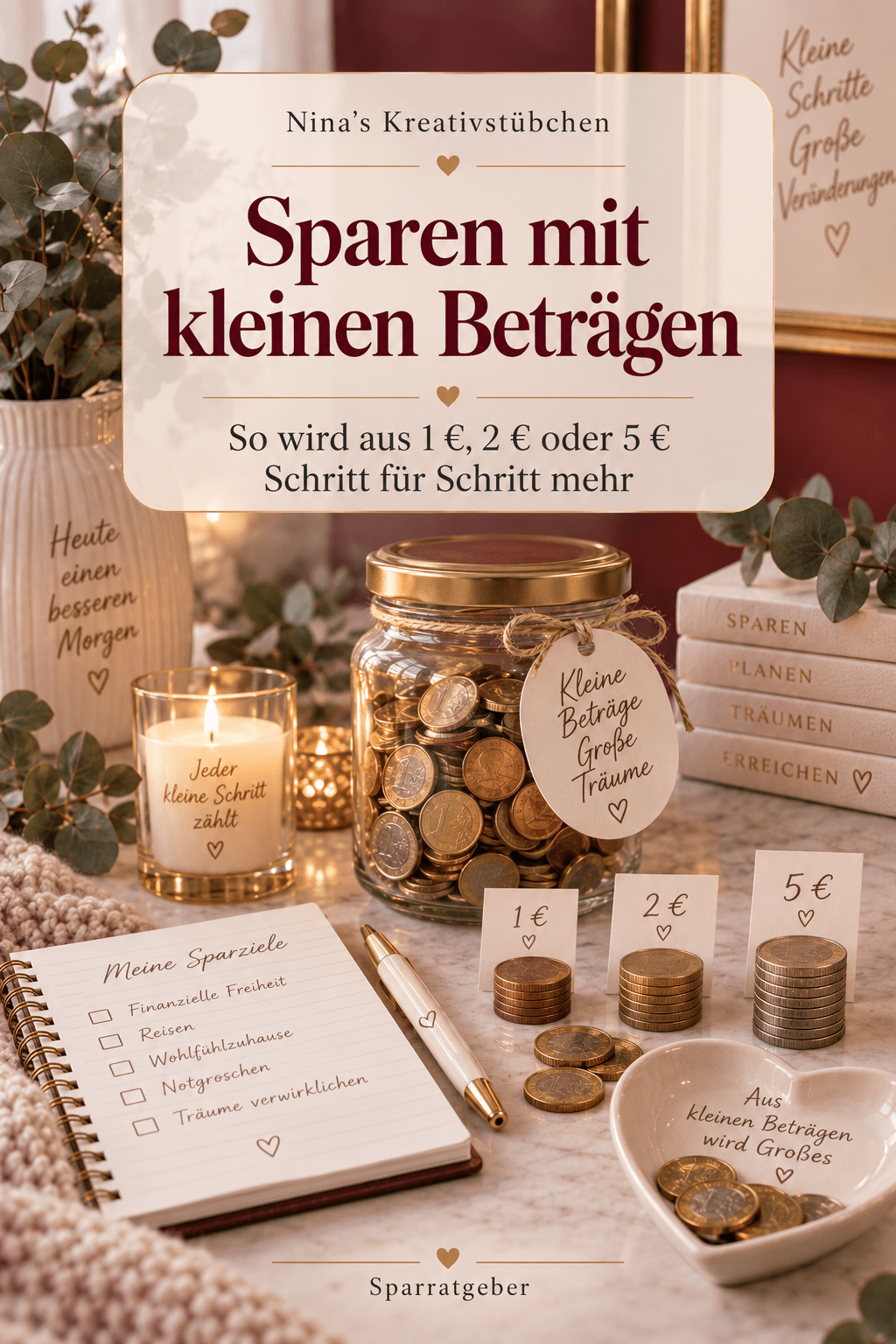 Sparen mit kleinen Beträgen: So wird aus 1 €, 2 € oder 5 € Schritt für Schritt mehr - Nina's Kreativstübchen