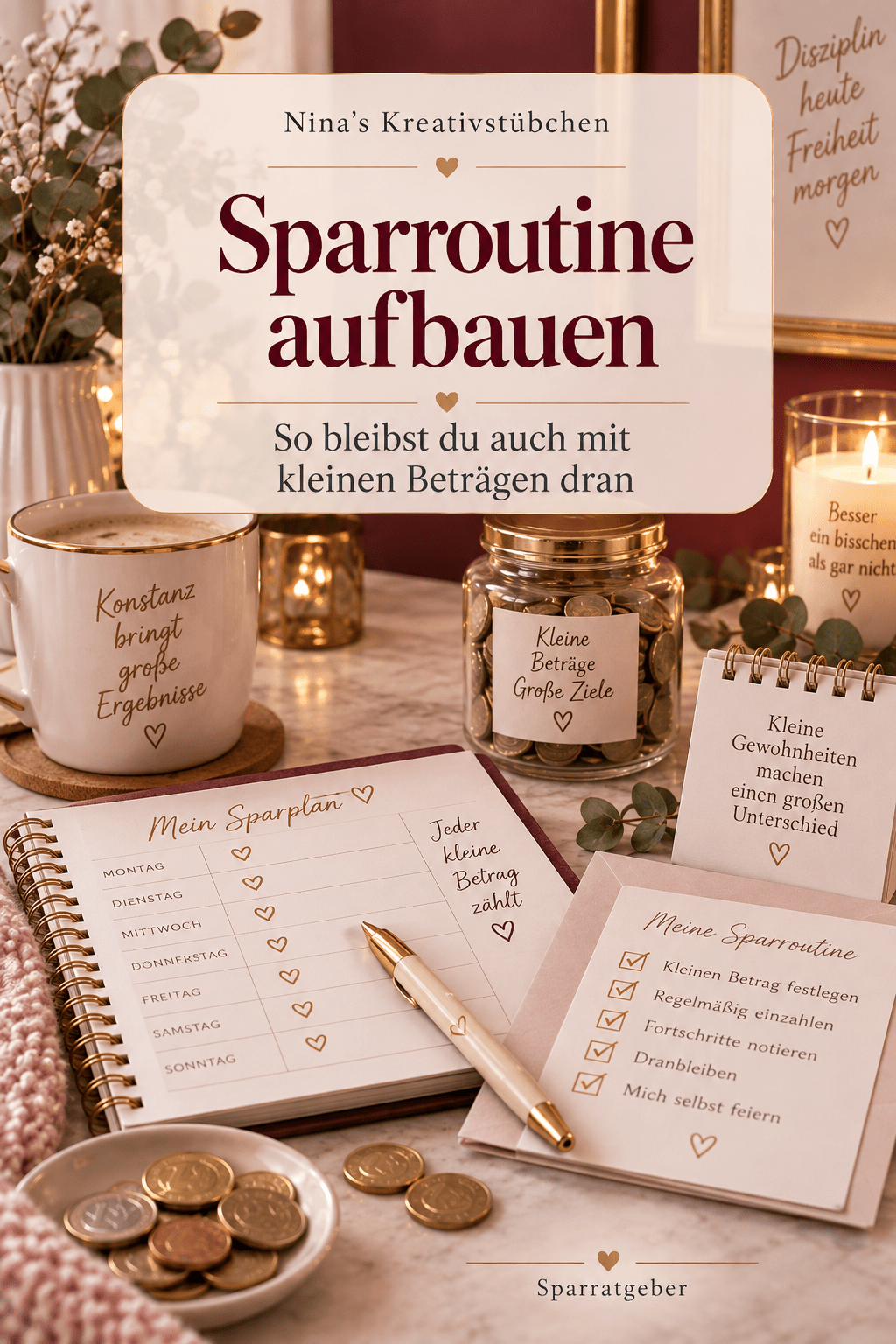 Sparroutine aufbauen: So bleibst du auch mit kleinen Beträgen dran - Nina's Kreativstübchen