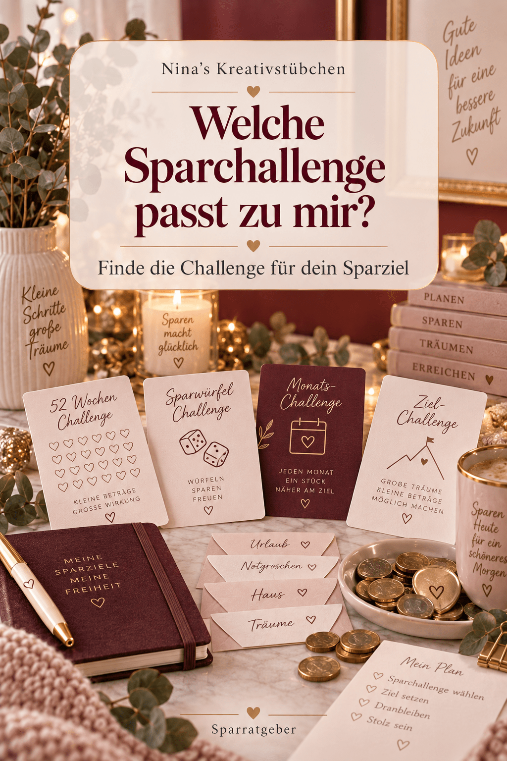Welche Sparchallenge passt zu mir? Finde die Challenge für dein Sparziel - Nina's Kreativstübchen