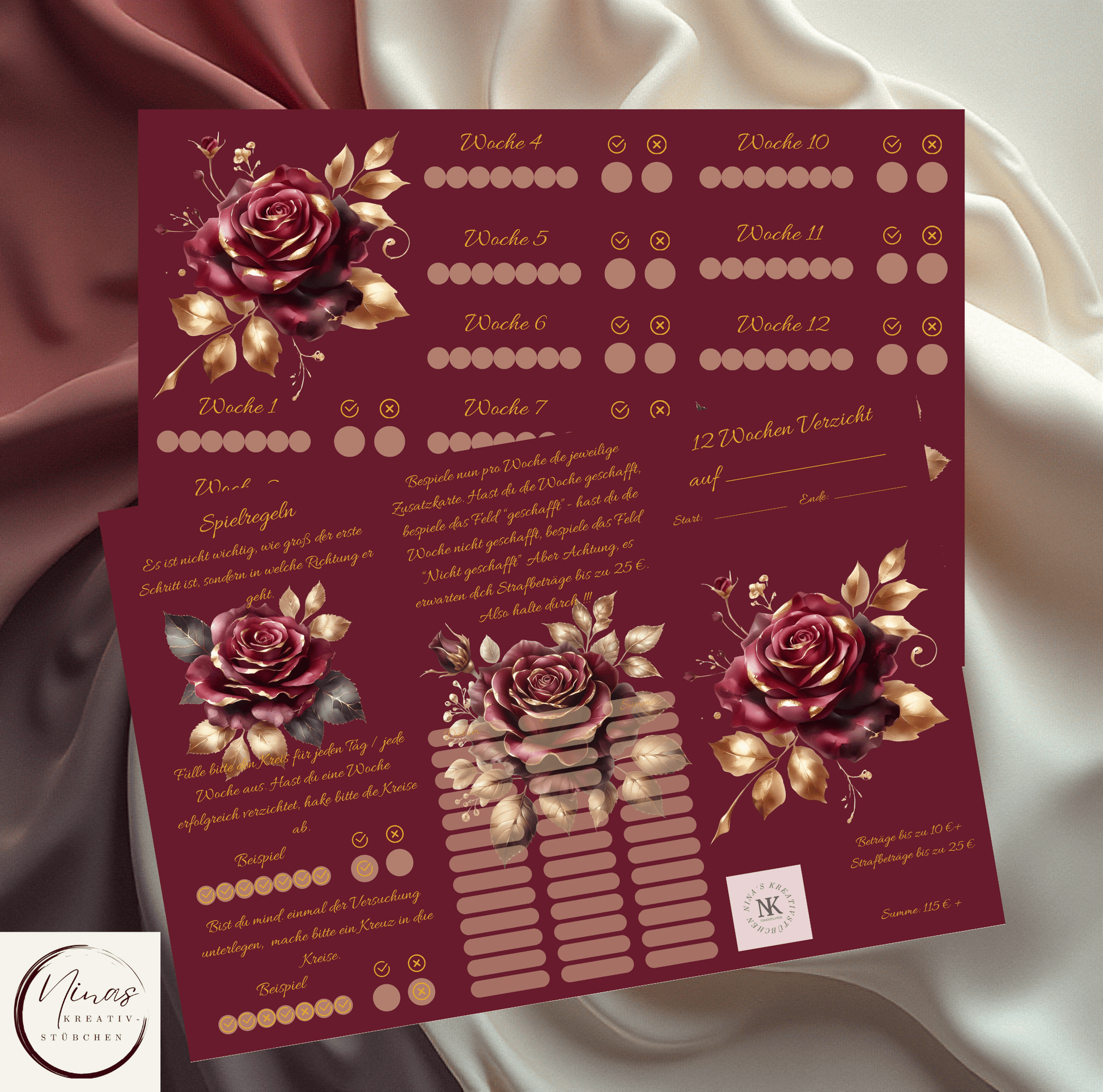 12 Wochen Verzicht I A6 I Bundle I Set - Nina's Kreativstübchen