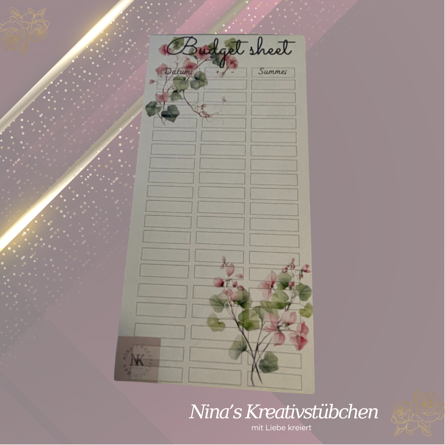 Budget sheet Block I A6 I Ausverkauf