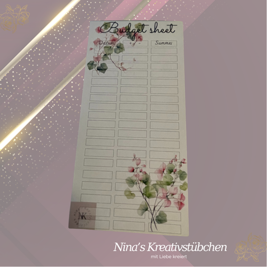 Budget sheet Block I A6 I Ausverkauf