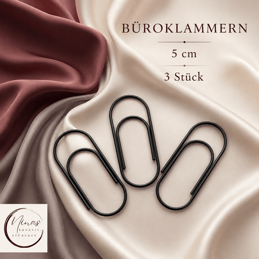 3 Büroklammern 5 cm– Schwarz I A6 I Zubehör - Nina's Kreativstübchen