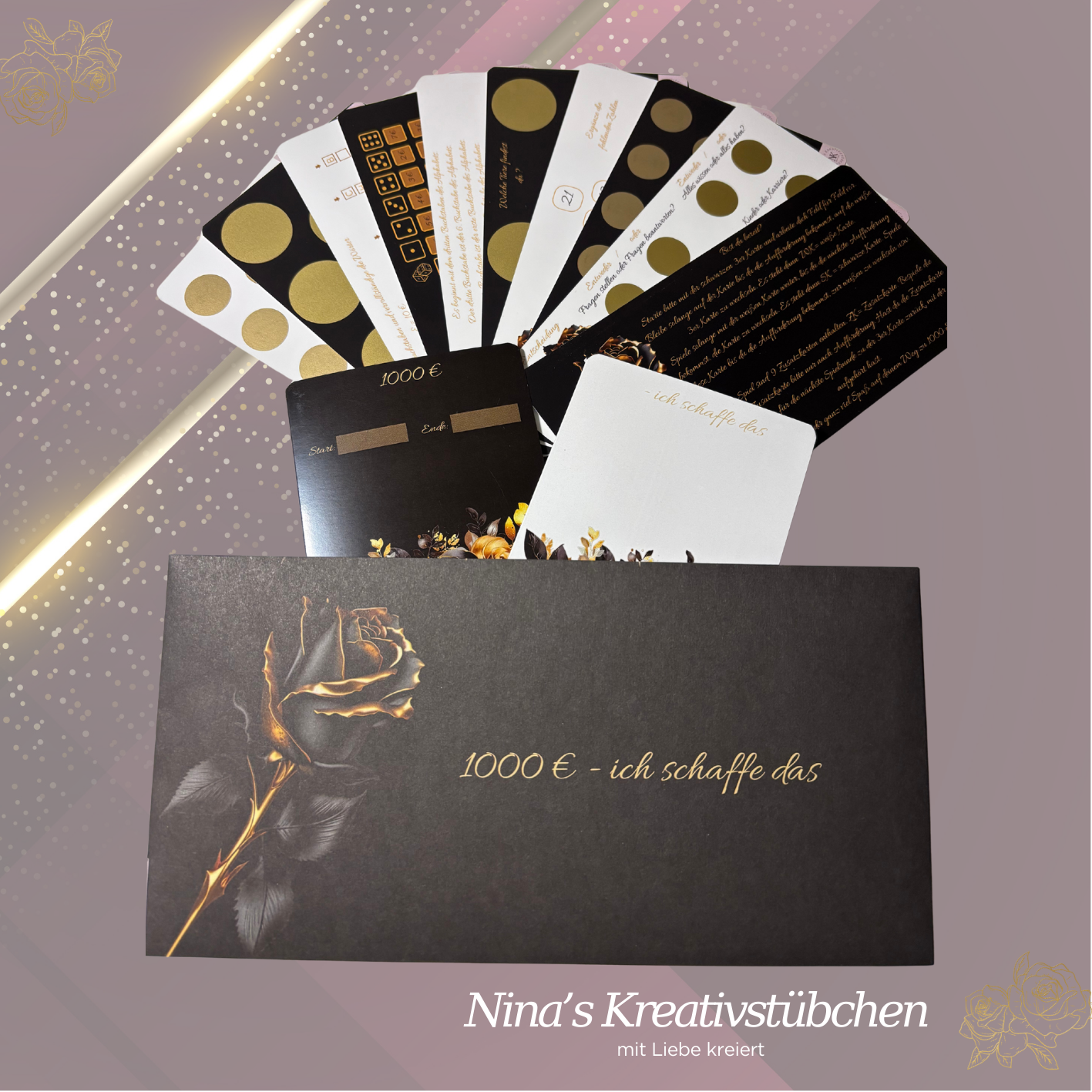 1000 € - ich schaffe das I 1000 Euro I 1000 € I A6 I Bundle I Set