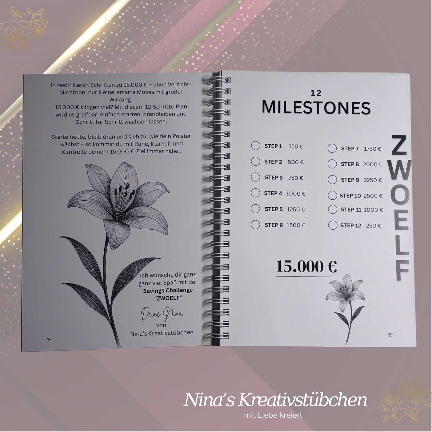 Savings Challenge ZWOELF I  15000 Euro I 15000 € I A5 I 52 Seiten