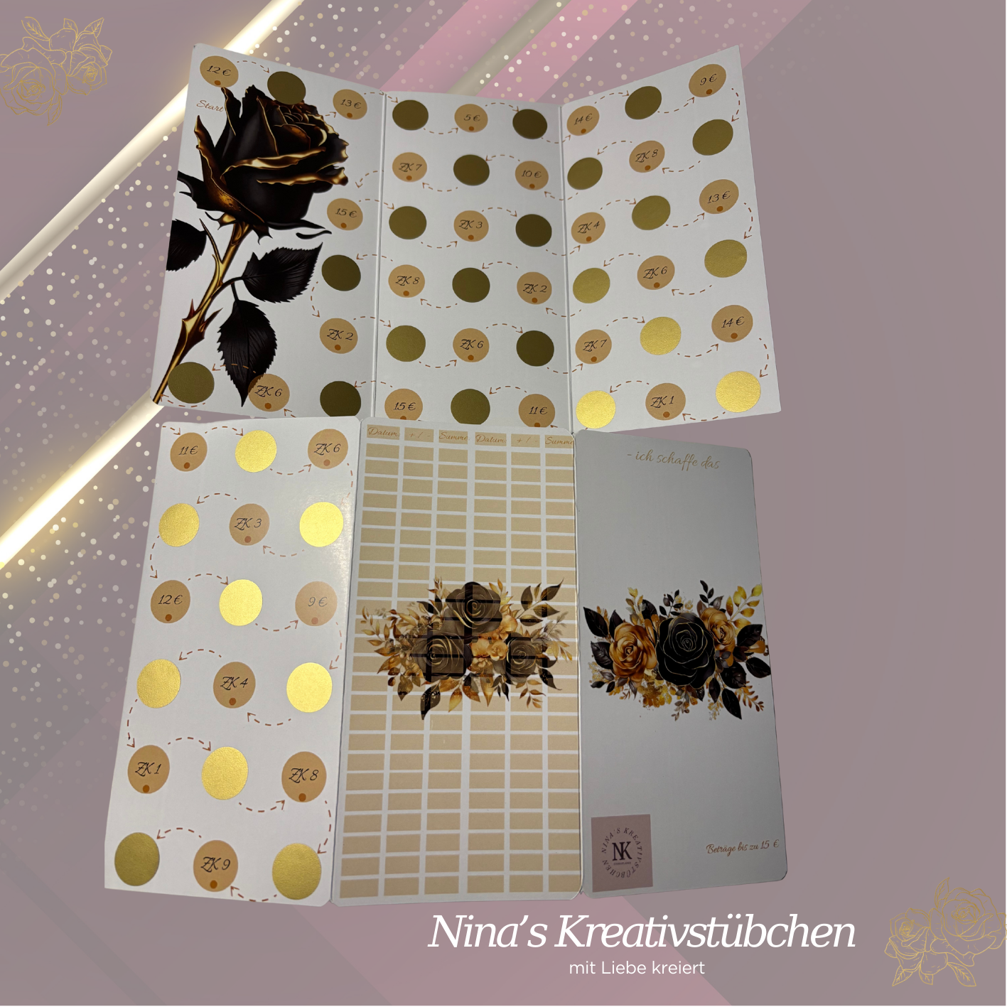 1000 € - ich schaffe das I 1000 Euro I 1000 € I A6 I Bundle I Set