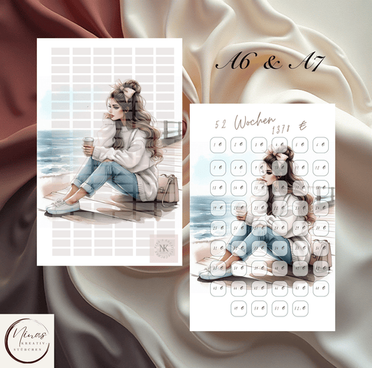 52 Wochen Challenge - 1378 Euro I A6 I A7 I Einheftchallenge - Nina's Kreativstübchen