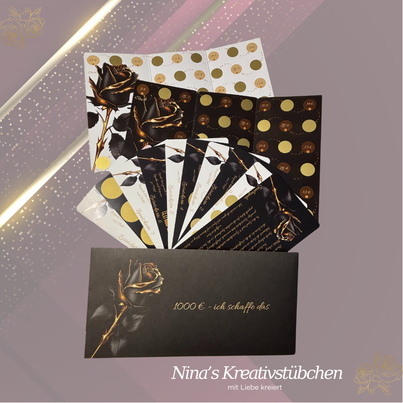 1000 € - ich schaffe das I 1000 Euro I 1000 € I A6 I Bundle I Set