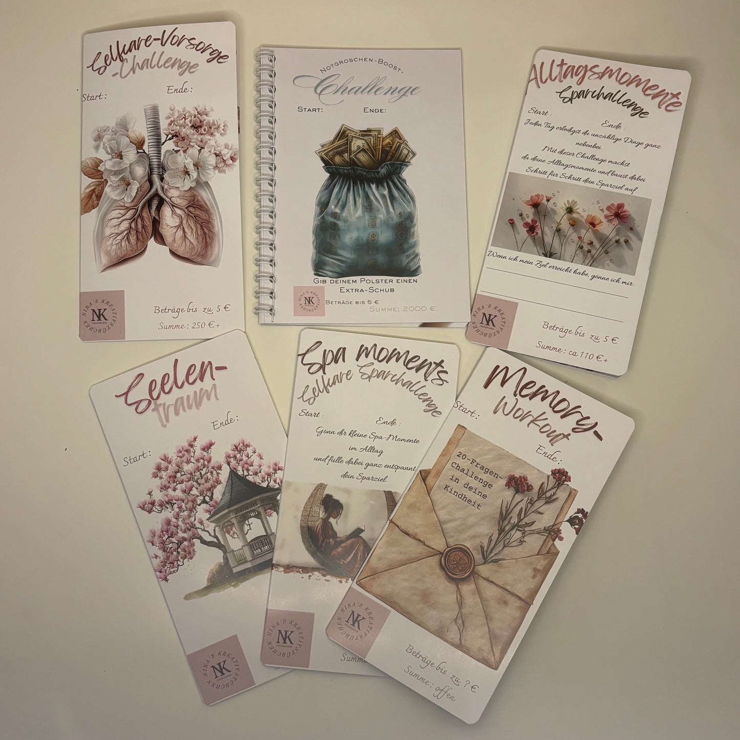 Die Wohlfühlsparbox I 6 Selfcare-Challenges für Körper, Seele & Notgroschen inkl. 5 Extra's