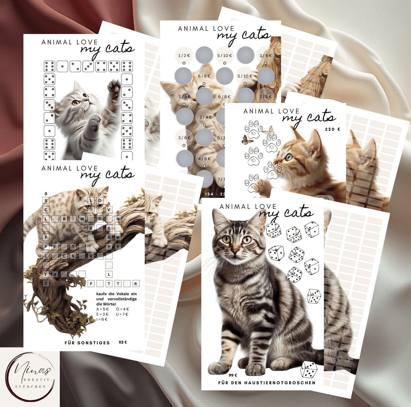 Animal love - my cats I Bundle I Set I A6 I Einheftchallenge - Nina's Kreativstübchen