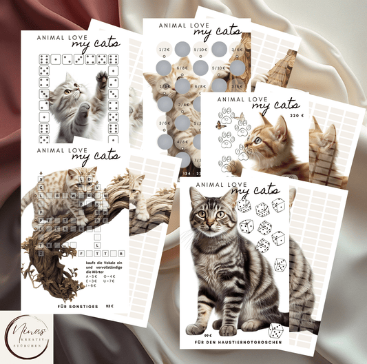Animal love - my cats I Bundle I Set I A6 I Einheftchallenge - Nina's Kreativstübchen