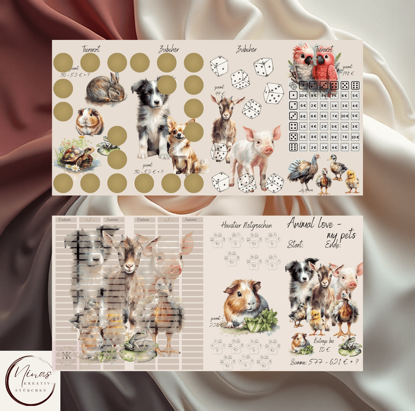 Animal love - my pets I Ausverkauf I A6 I 4er Klappkarte - Nina's Kreativstübchen