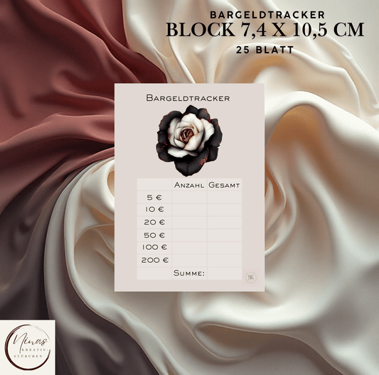 Bargeldtracker Block 7,4x 10,5 cm I 25 Blatt I A6 I A7 - Nina's Kreativstübchen