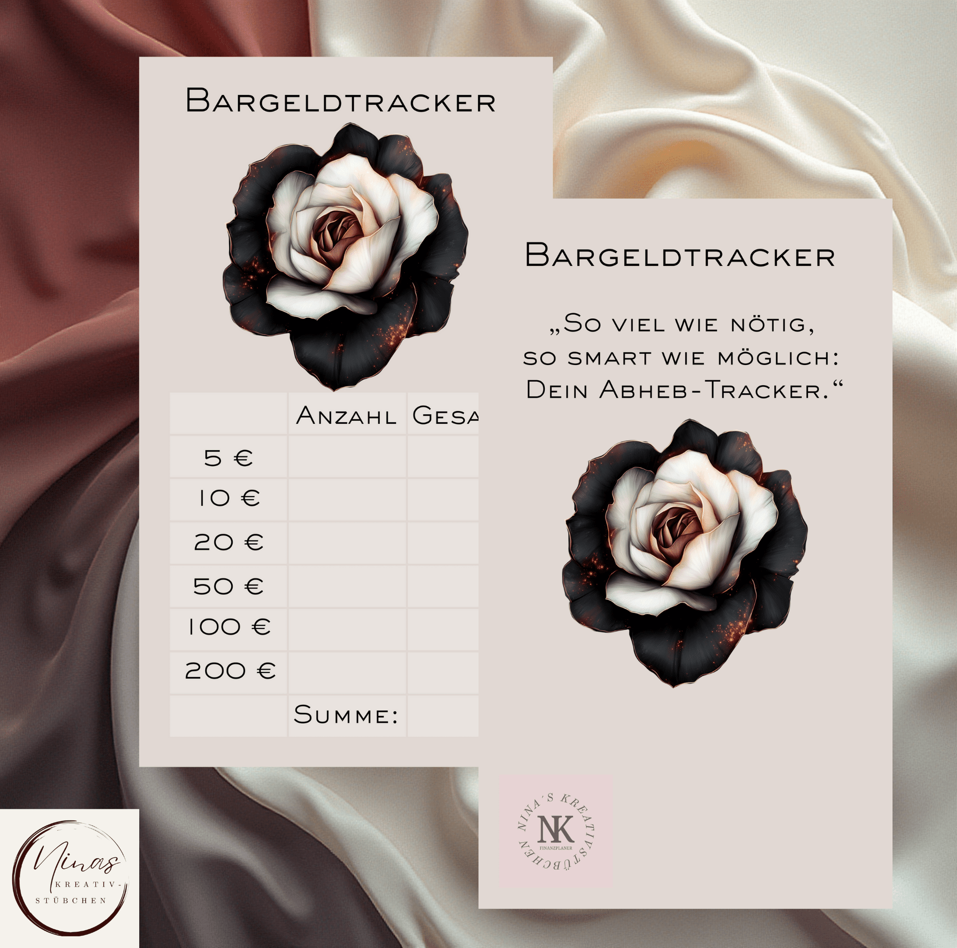 Bargeldtracker foliert I A6 I A7 - Nina's Kreativstübchen