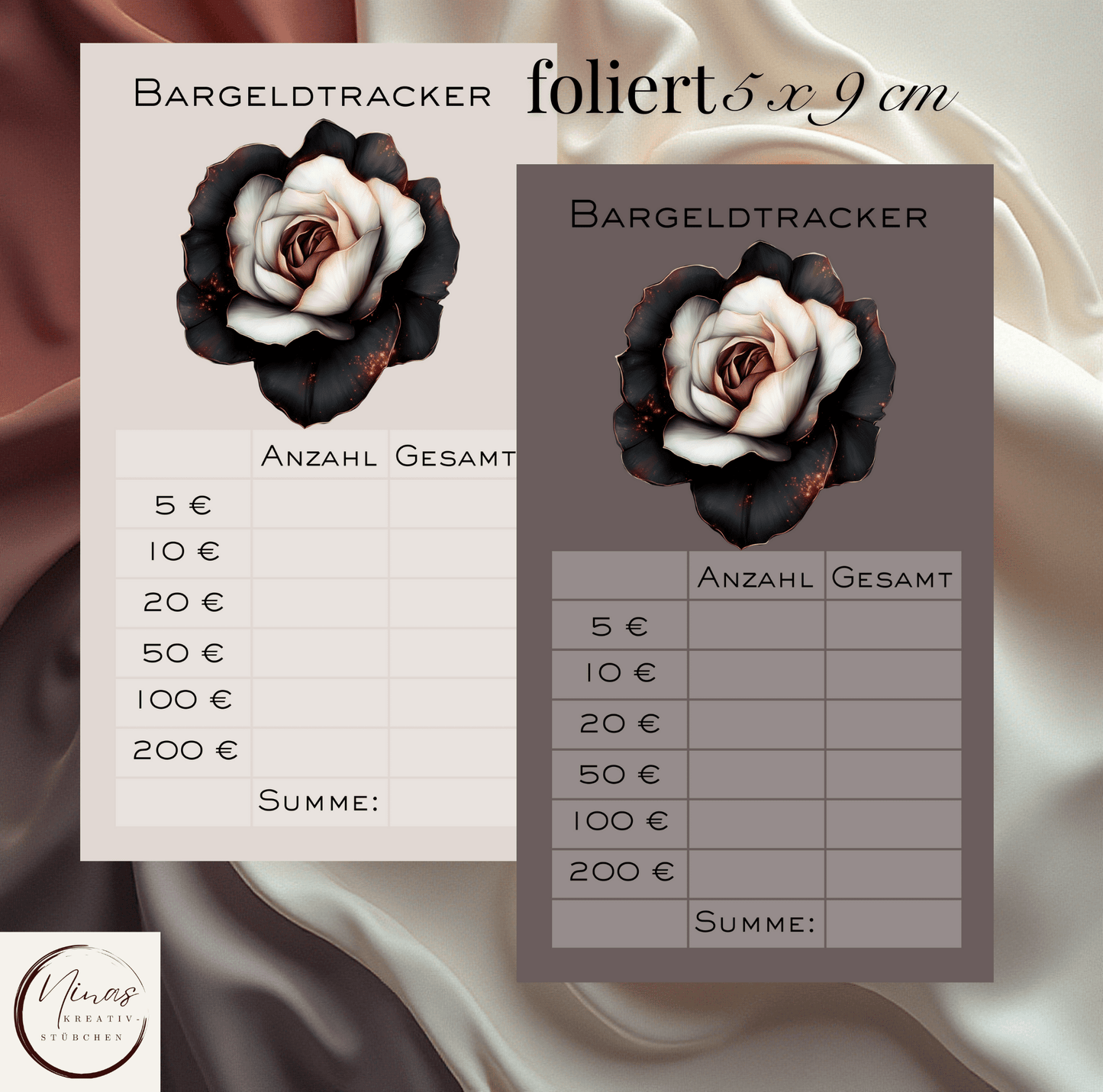 Bargeldtracker foliert I A6 I A7 - Nina's Kreativstübchen