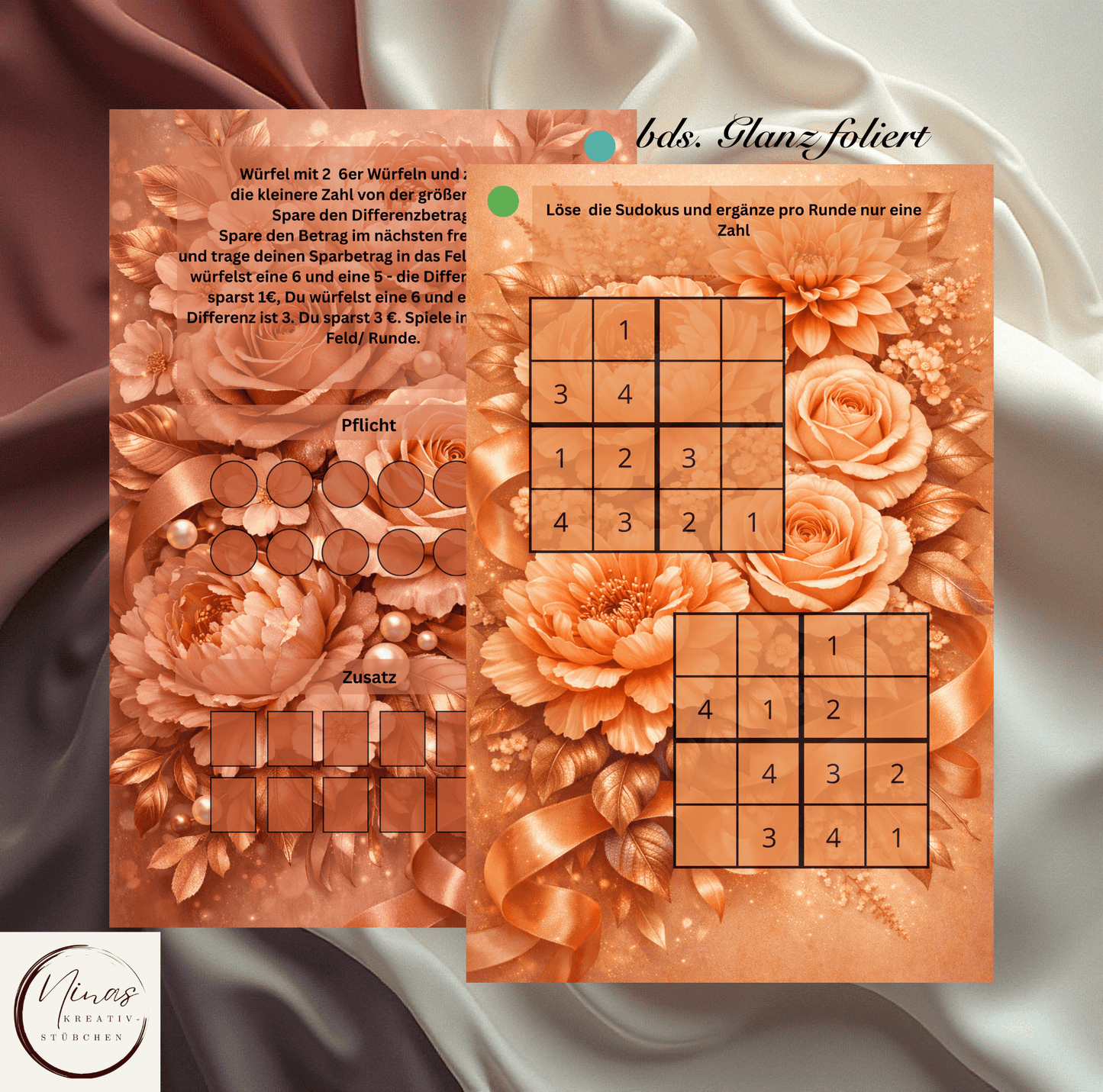 Blütenbingo No. 12 I A6 I Einheftchallenge I foliert - Nina's Kreativstübchen