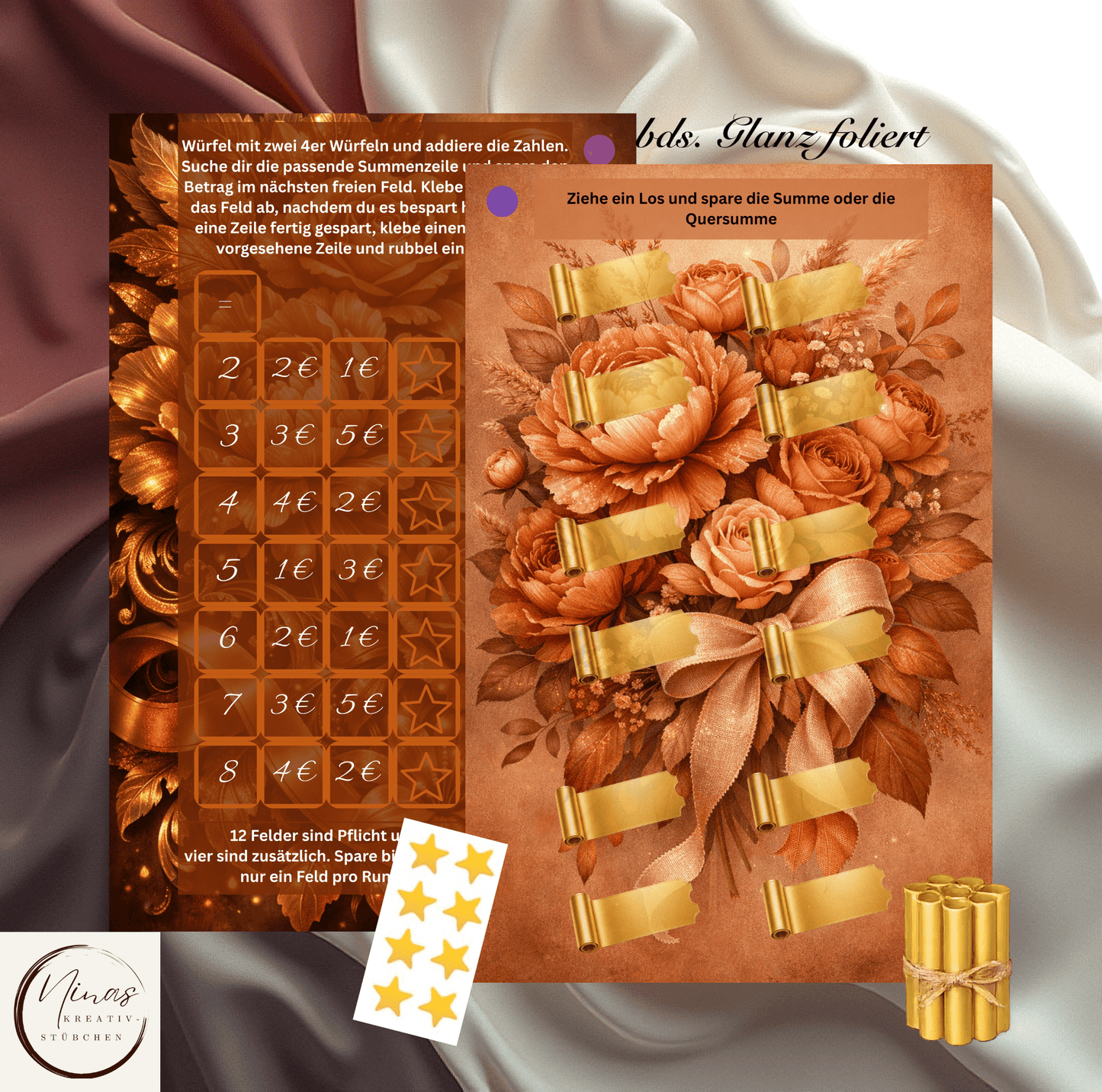 Blütenbingo No. 12 I A6 I Einheftchallenge I foliert - Nina's Kreativstübchen