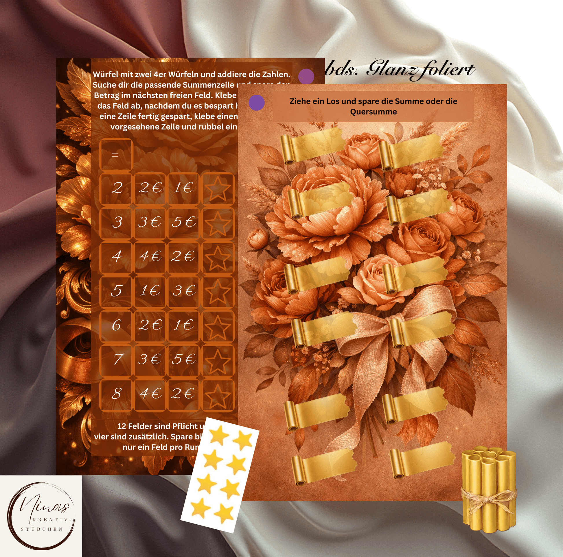Blütenbingo No. 12 I A6 I Einheftchallenge I foliert - Nina's Kreativstübchen